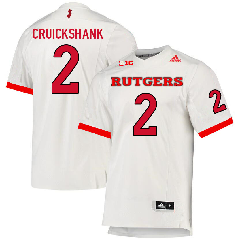 Men #2 Aron Cruickshank Rutgers Scarlet Knights College Football Jerseys Sale-White